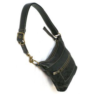 Coach G065-10402 Black Fabric/Leather Shoulder Bag